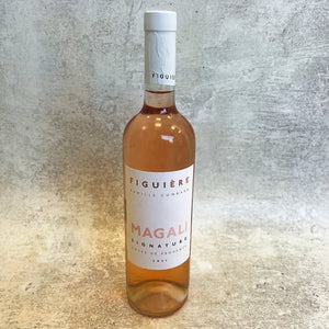 Magali Signature Rose, Saint Andre Figuiere, Cotes de Provence, France 2021. Produced on the organic Provence estate of the Combard family, this silky, seductive, delicate salmon pink rose is both charming and delicious. 750ml/13% ABV.