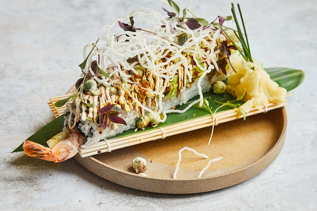 Premium Sushi on Bamboo