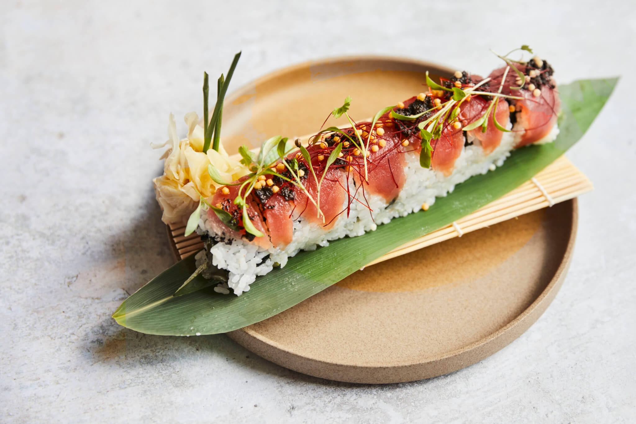 Premium Sushi Rolls on Bamboo liphook geotagged