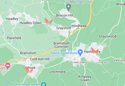 Grayshott Locations geotagged